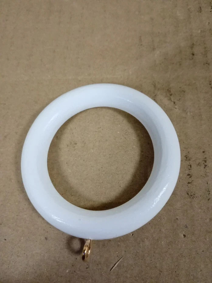 Merriway Wooden Curtain Rod Rings Screw Eyes Design White 45mm ID 23 Pieces New