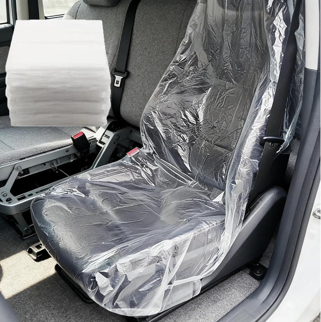 KIQAWEE Disposable Car Seat Covers Clear Universal Dust Mud Protectors New