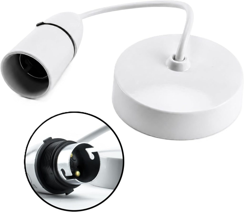 Status Ceiling Pendant Light Fitting 6in White Bayonet B22 Pendant Ceiling New