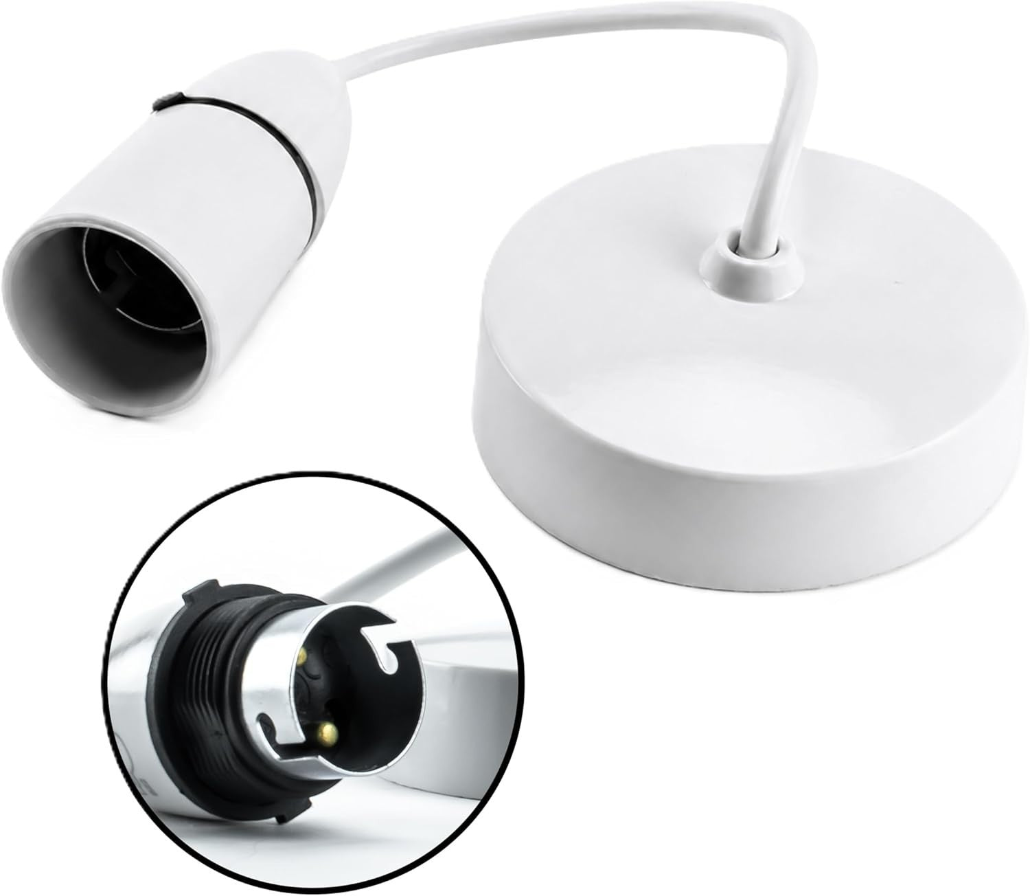 Status Ceiling Pendant Light Fitting 6in White Bayonet B22 Pendant Ceiling New
