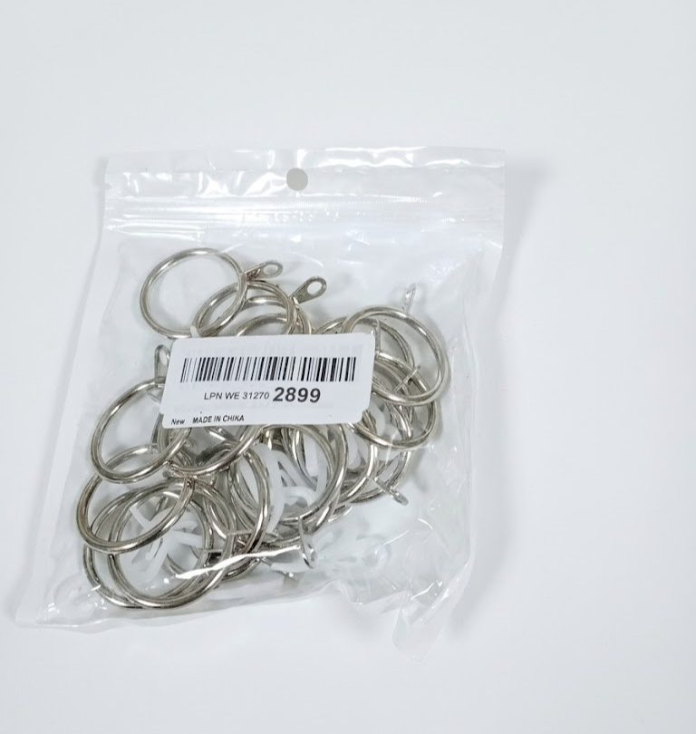 Welidoyaa Silver Metal Curtain Rings Hooks 30mm Internal Diameter Durable New