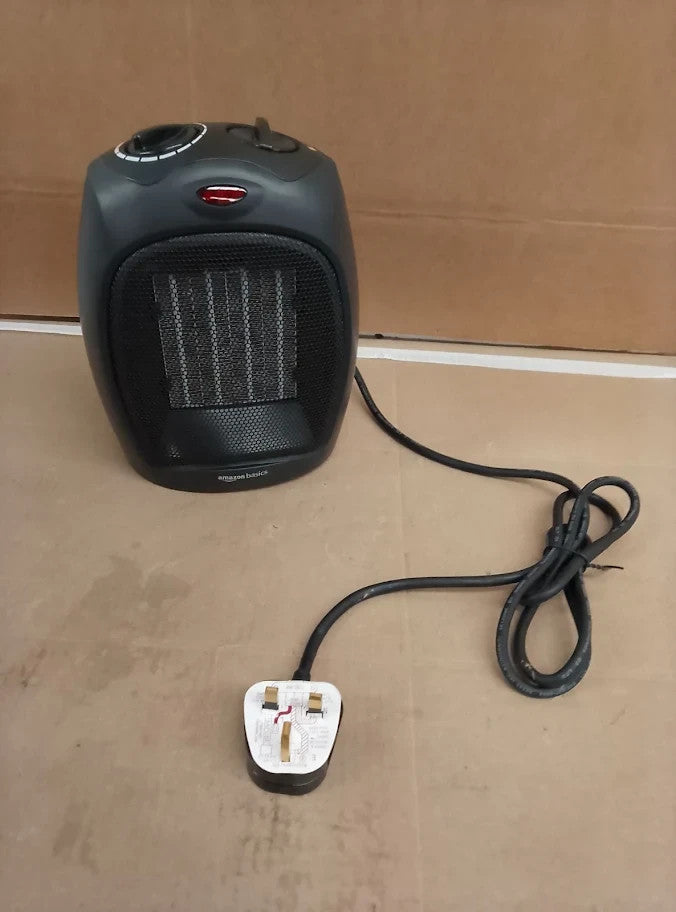 Amazon Basics 1800w Ceramic Space Heater With Adjustable Thermostat Black New