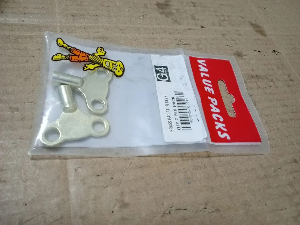 G4gadget Radiator Bleed Key 2 Pack Solid Brass Radiator Venting Universal New