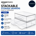 Amazon Basics Stackable Plastic Storage Make Up Organizer 30.8x19.2x9.0cm 2pc
