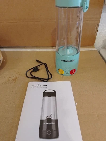 Nutribullet Portable Blender Light Blue Extractor Blade 475ml Cup 8x9.5x27.2cm