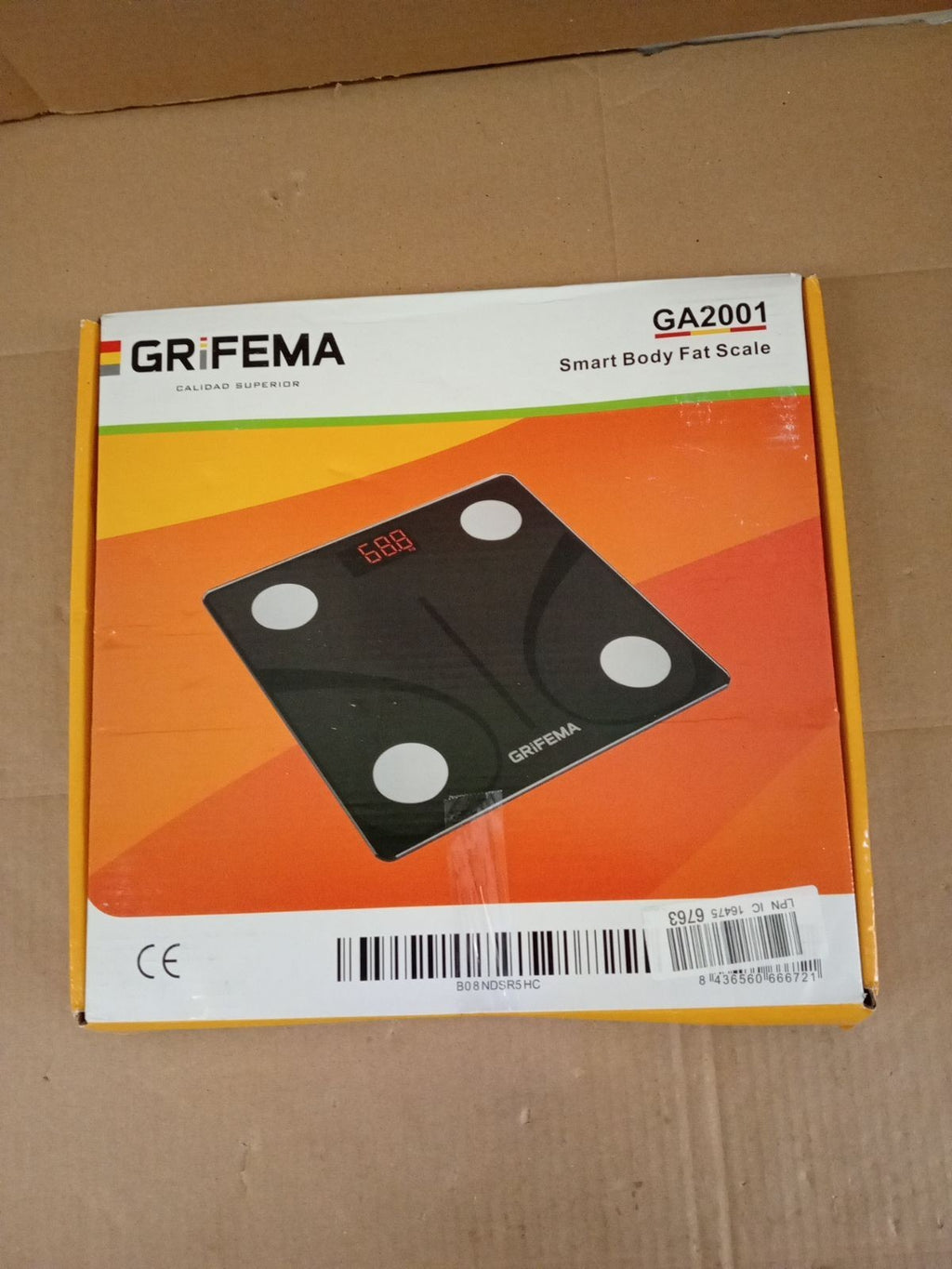 GRIFEMA GA2001 Weighing Scales Body Weight & Fat Digital Bathroom BMI Black