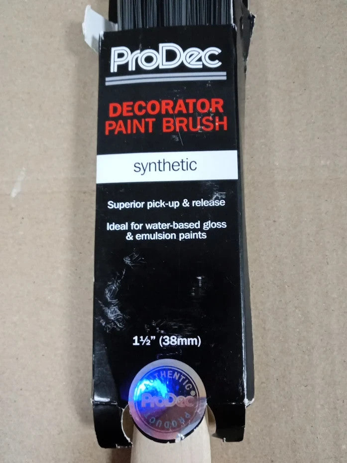 ProDec 1.5 Inch Synthetic Paint Brush 38mm Emulsion Gloss Satin Pure Design New