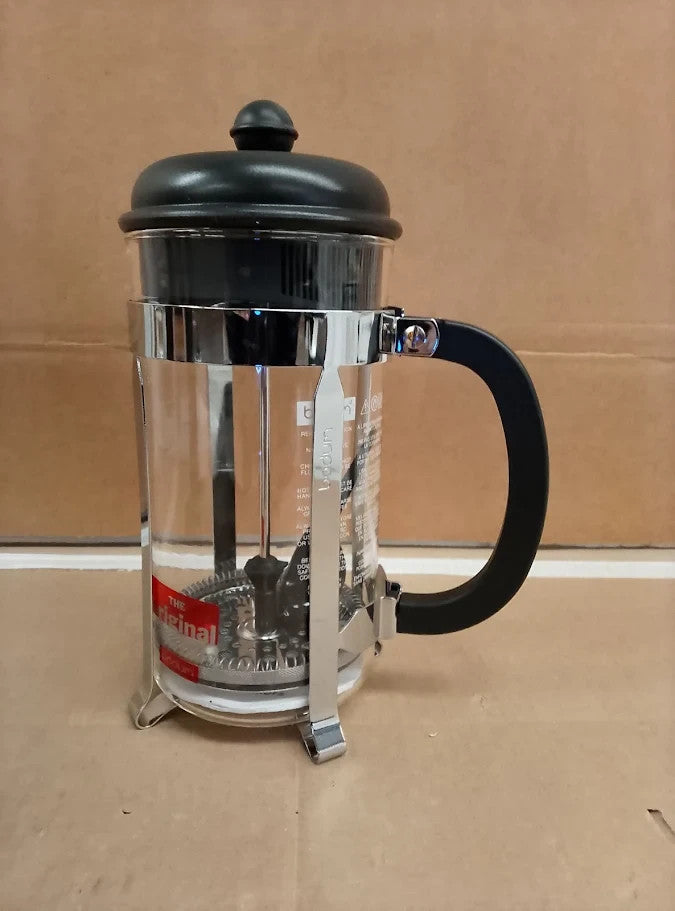 Bodum French Press Caffettiera Black 1L 8 Cup Coffee Maker Durable Glass New