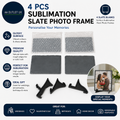Suemx 4Pcs Sublimation Slate Blanks Photo Picture Frame 14cm Glossy Surface
