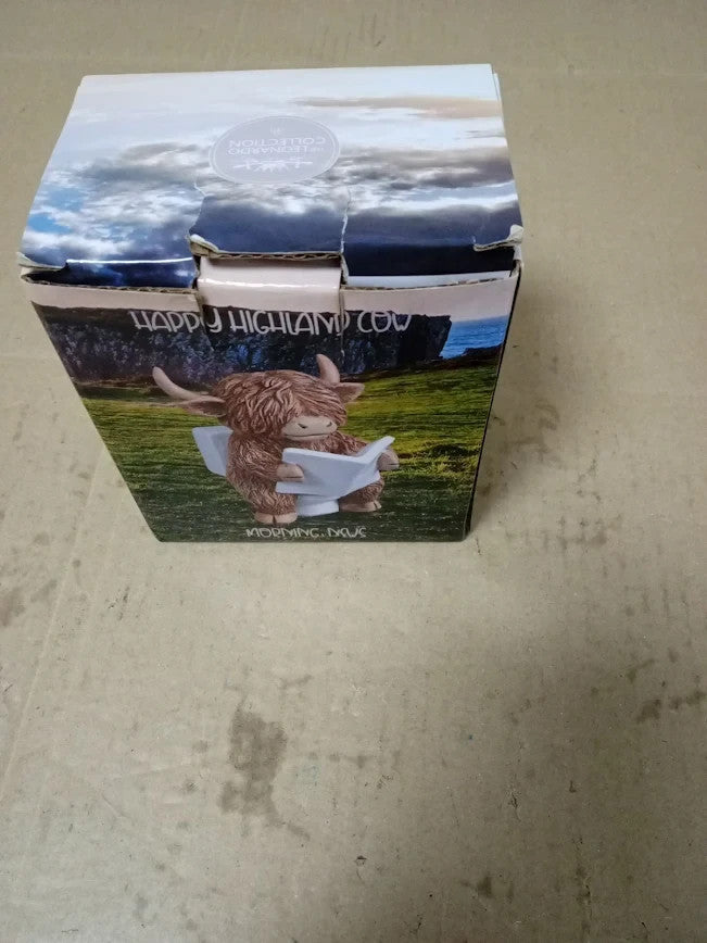 Lesser Pavey Highland Cow Loo Time Happy Highland Funny Resin Bathroom Figure