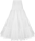 AYBUY 50s Petticoat Underskirt Retro A line Long Underskirt Ladies Womens White