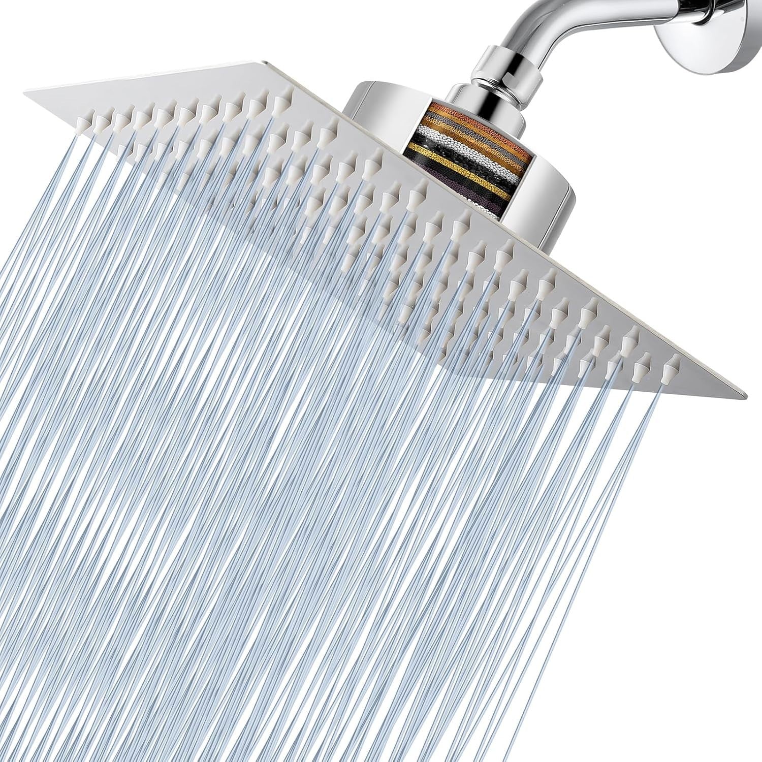 Voolan Rain Shower Head Filter High Flow Large Rainfall Heads Stainless New