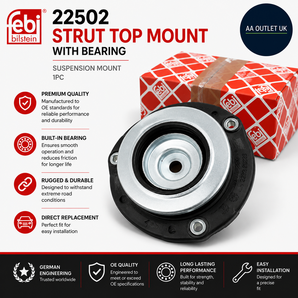 Febi Bilstein 22502 Strut Top Mount Bearing Suspension Mount 1 Piece Heavy Duty