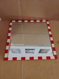 Habitat Striped Red Resin Square Wall Mirror 51x51cm Decorative Home Mirror