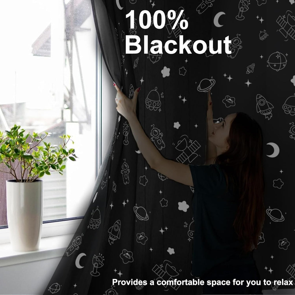 Portable Blackout Curtains Suction Cups No Drill Adjustable 130x200cm New