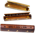 Simply Wooden Incense Joss Stick Cone Holder Smoke Box Rosewood 31.2x5.6cm New