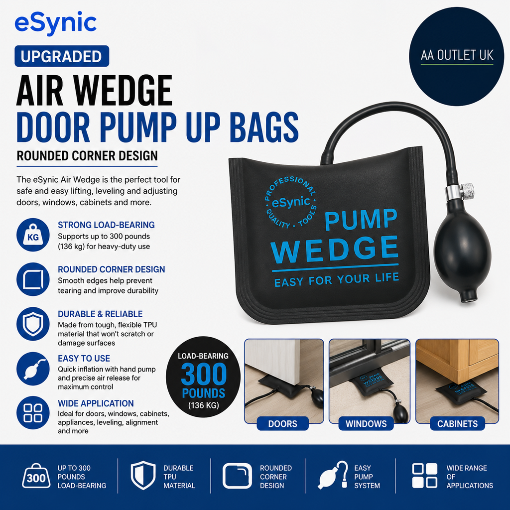 eSynic Upgraded Air Wedge Door Pump Up Bags Rounded Corner Design Air Wedge