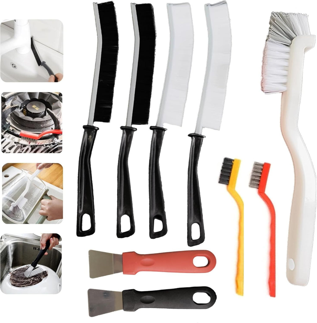 ALPH 9Pcs Crevice Cleaning Brush Hard Bristled Multifunctional Recess New