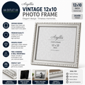 Aryllis Vintage 12x10 Photo Frame Silver Free Standing Wall Mountable Perspex