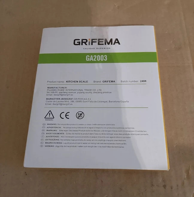 GRIFEMA GA2003 Digital Kitchen Scales 500g Food Weighing Pocket Silver New