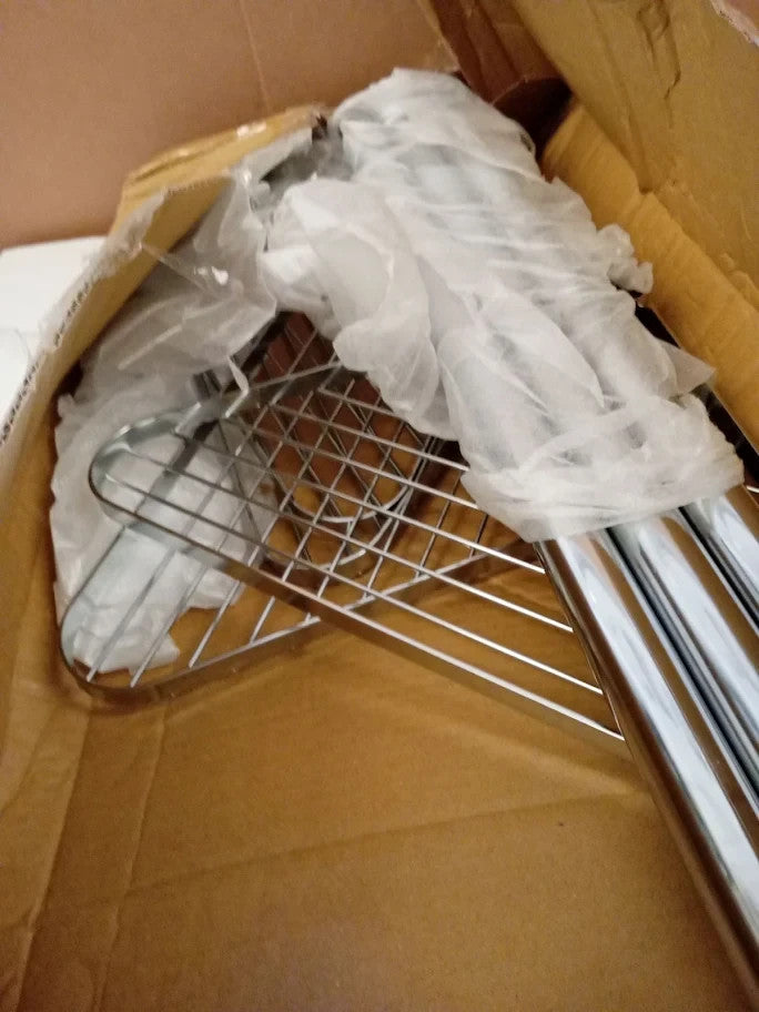Argos Home Shower Organiser Pole Metal Made 250.5x18.5x23cm Chrome New