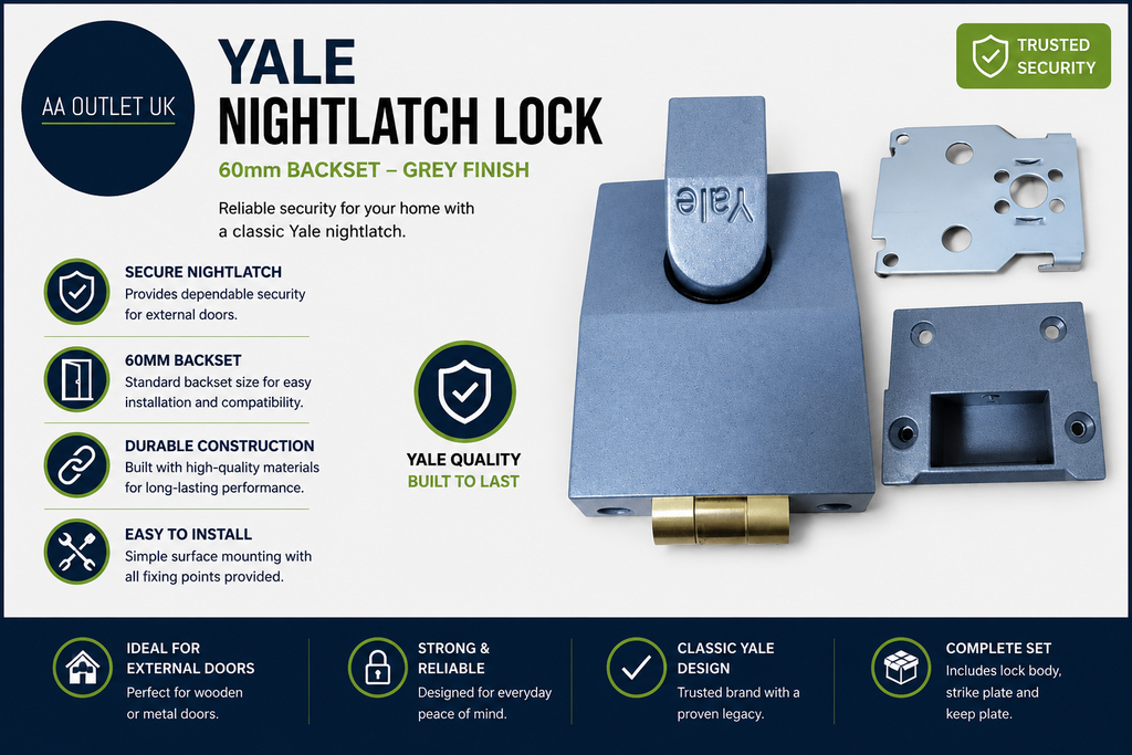 Yale B81DMG60 Nightlatch Case Only Rollerbolt Standard Security Dark Metallic