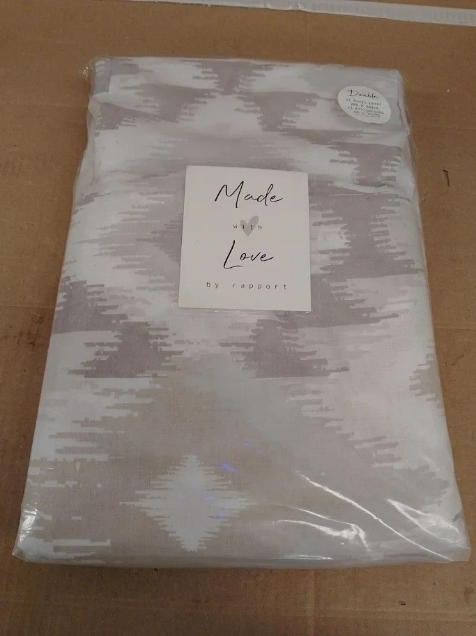 Rapport Home Reversible Duvet Cover Set Double Bedding 200x200cm Ikat Print