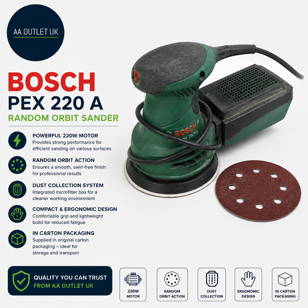 Bosch Random Orbit Sander PEX 220 A 220W In Carton Packaging 28.5x15.4x18cm