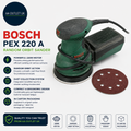 Bosch Random Orbit Sander PEX 220 A 220W In Carton Packaging 28.5x15.4x18cm