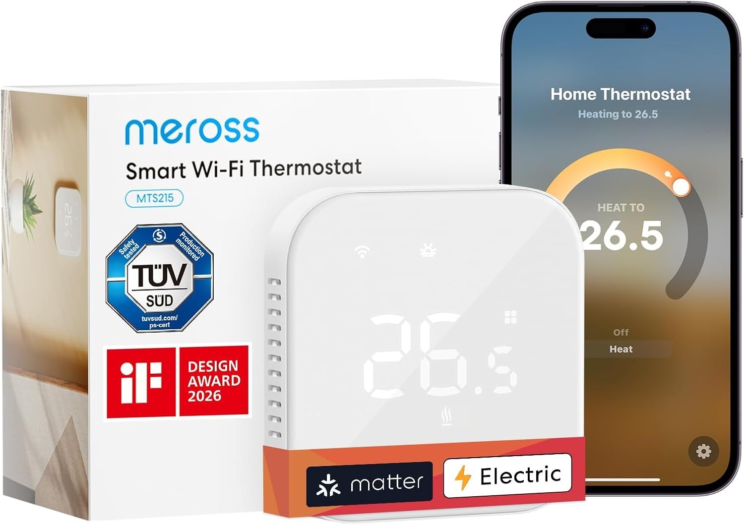 Meross Smart Thermostat Electric Underfloor Heating WiFi HomeKit Alexa New