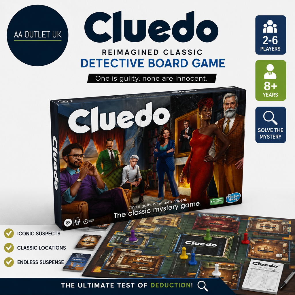 Hasbro Gaming Cluedo Reimagined Classic 2 To 6 Players Detective Board Game 8+
