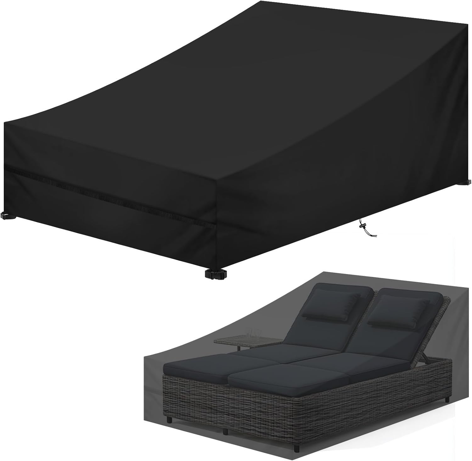 Lushchee Garden Sunbed Cover Waterproof Windproof Anti UV Heavy Duty New