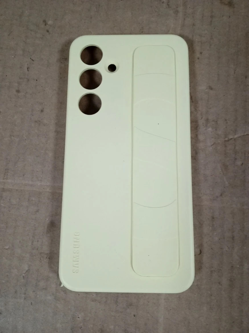 Samsung Galaxy S24 FE Standing Grip Phone Case Protective Silicone Cover Yellow