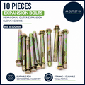 10 Pieces Expansion Bolts Hexagonal Outer Expansion Sleeve Screws Concrete