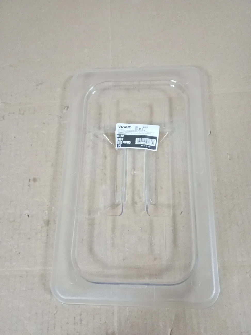Vogue Polycarbonate Plastic 1/4 Gastronorm Lid Clear Cover Containers U247 Clear