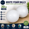 Sourcing Map 2 Pieces White Craft Foam Balls 5.1in Smooth Polystyrene White