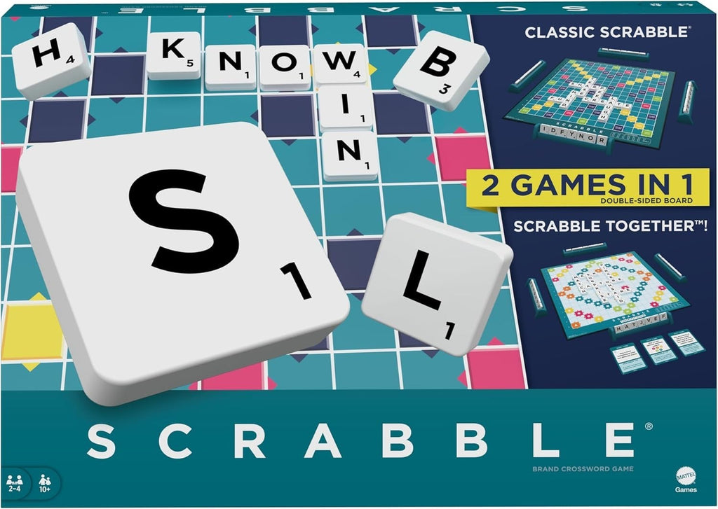 Mattel Scrabble Board Game Family Word Game UK Version HWD43 Ages 8+ Design New