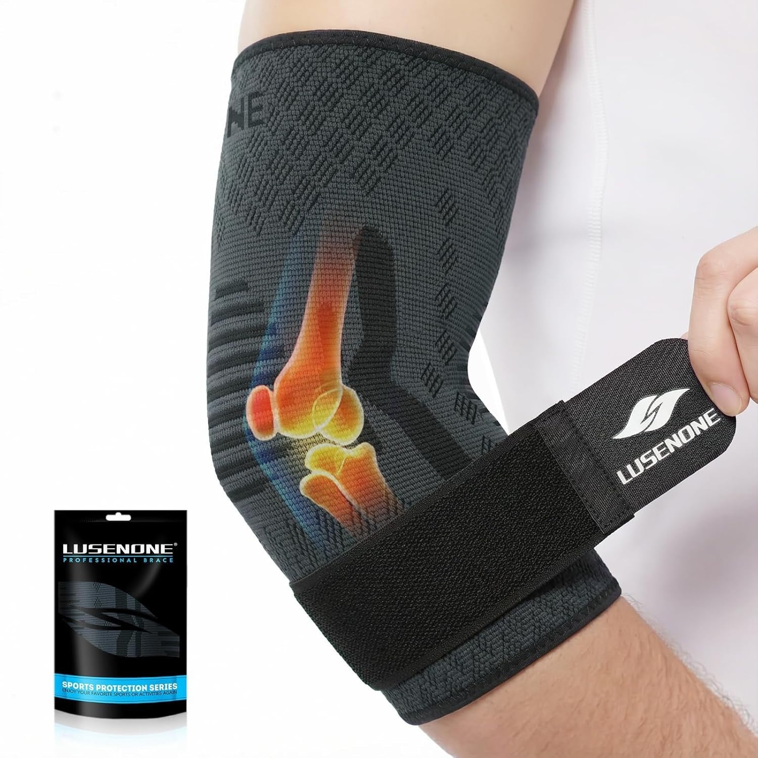 Lusenone Elbow Support  Strap Women Men Compression Sleeve XL New