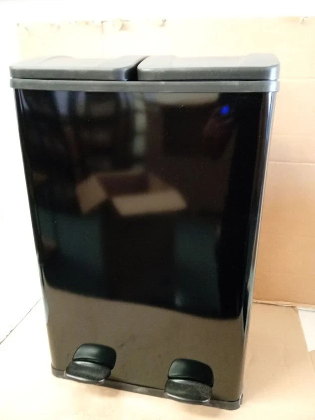 Habitat 60L Twin Compartment Bin Black New