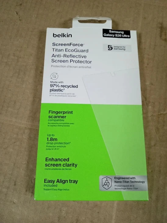 Belkin Screen Force Titan Eco Guard Anti Reflective Screen Protector Samsung New