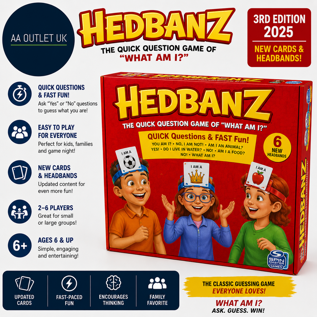 Spin Master Games Hedbanz 3rd Edition 2025 Cards Headbands Picture Guessing 6+