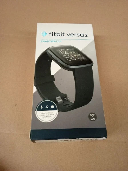 Fitbit Versa 2 Health Fitness Smartwatch Black Carbon Bands Included