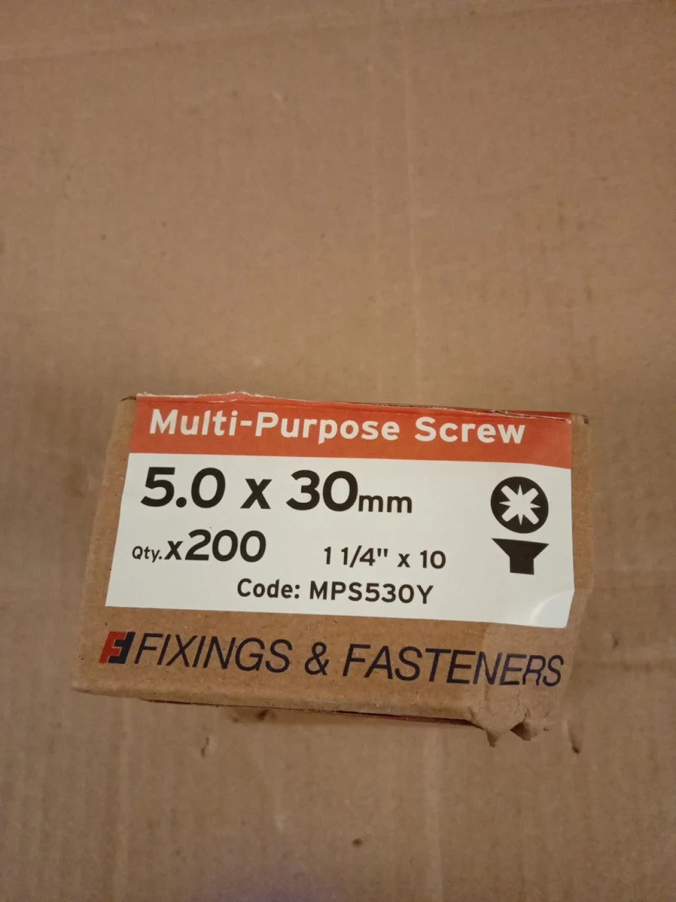 ForgeFix Multi Purpose Single Thread Screws 5.0x30mm Zinc Yellow Passivate New