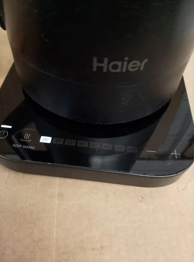 Haier 3000w Smart Electric Kettle 1.7L Touch Control With 7 Preset Black