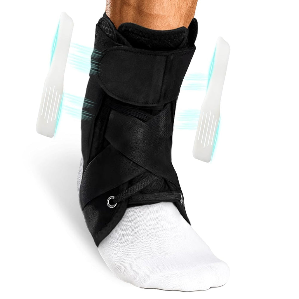 Adjustable Ankle Brace Removable Stabilizers Support Sprains Sports Medium New