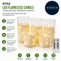 Hiyaa LED Flameless Candle Embedded String Lights 5 Pack Battery Operated