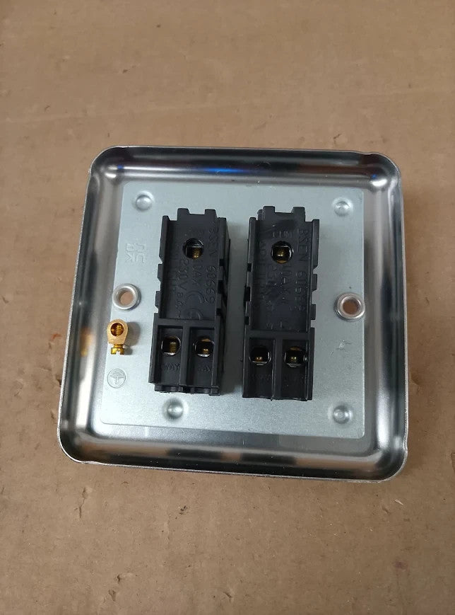 Varilight Double Toggle Light Switch 2 Way Value Matt Chrome XST2