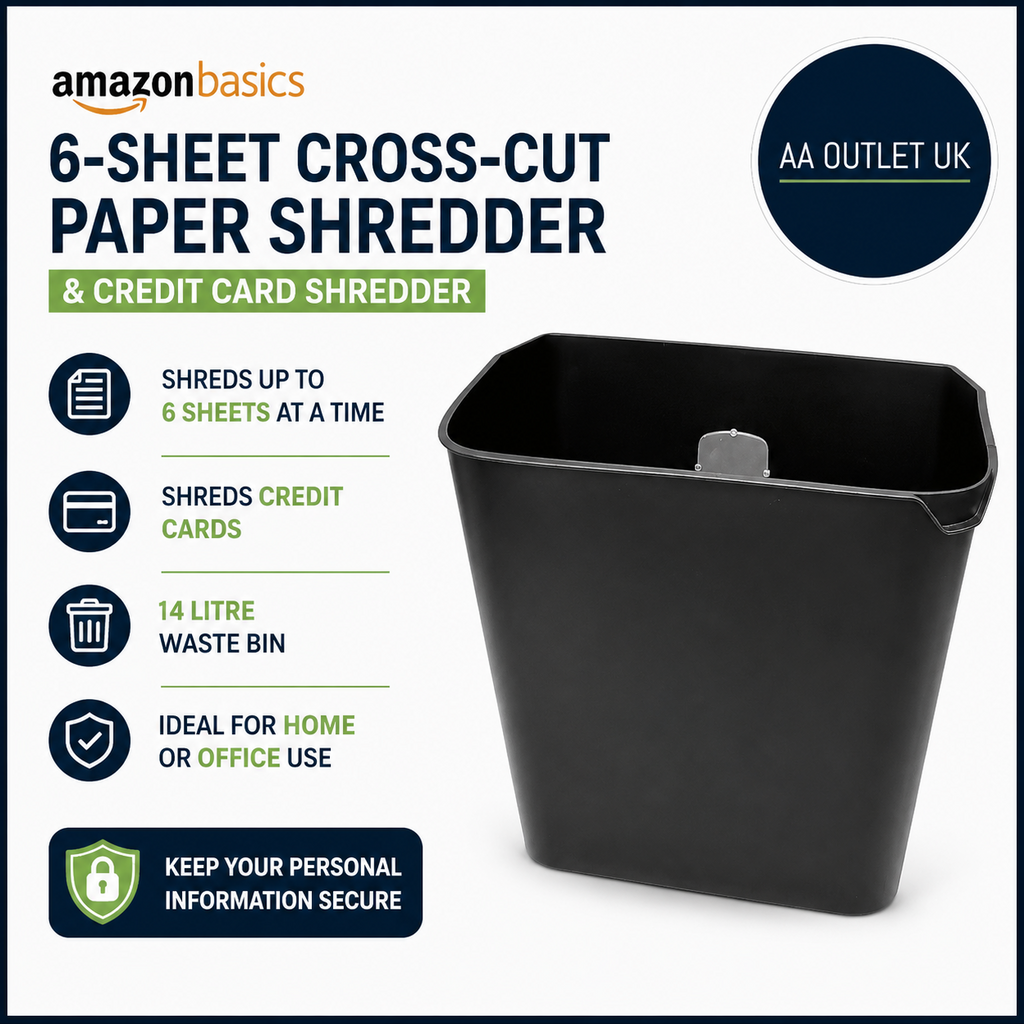 Amazon Basics 6 Sheet Cross Cut Paper Shredder Credit Card 14L Black