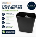 Amazon Basics 6 Sheet Cross Cut Paper Shredder Credit Card 14L Black
