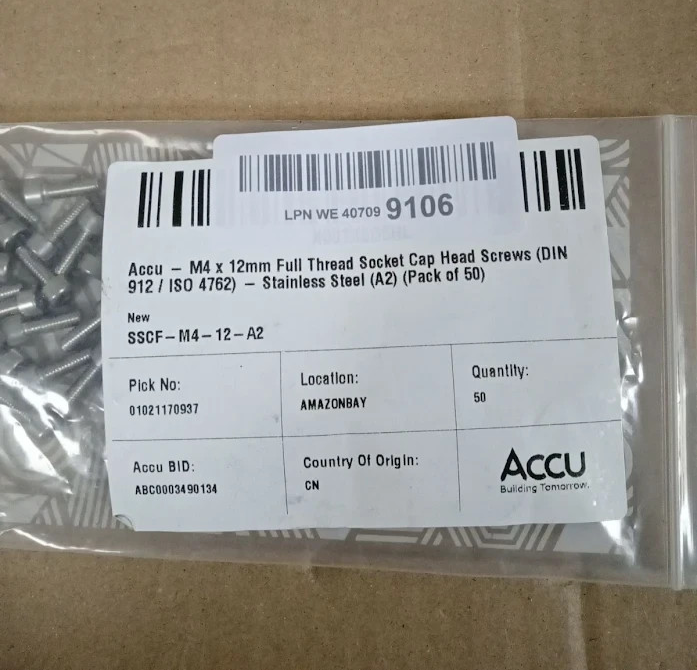 Accu M4x12mm Cap Head Screws A2 Stainless Steel Design DIN 912 50 Pieces New